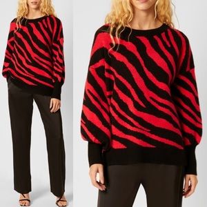 FRENCH CONNECTION Tiger Jacquard Sweater NWT S